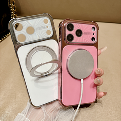AIRKAS Electroplated laser rotating stand case for iPhone 17 Pro Max