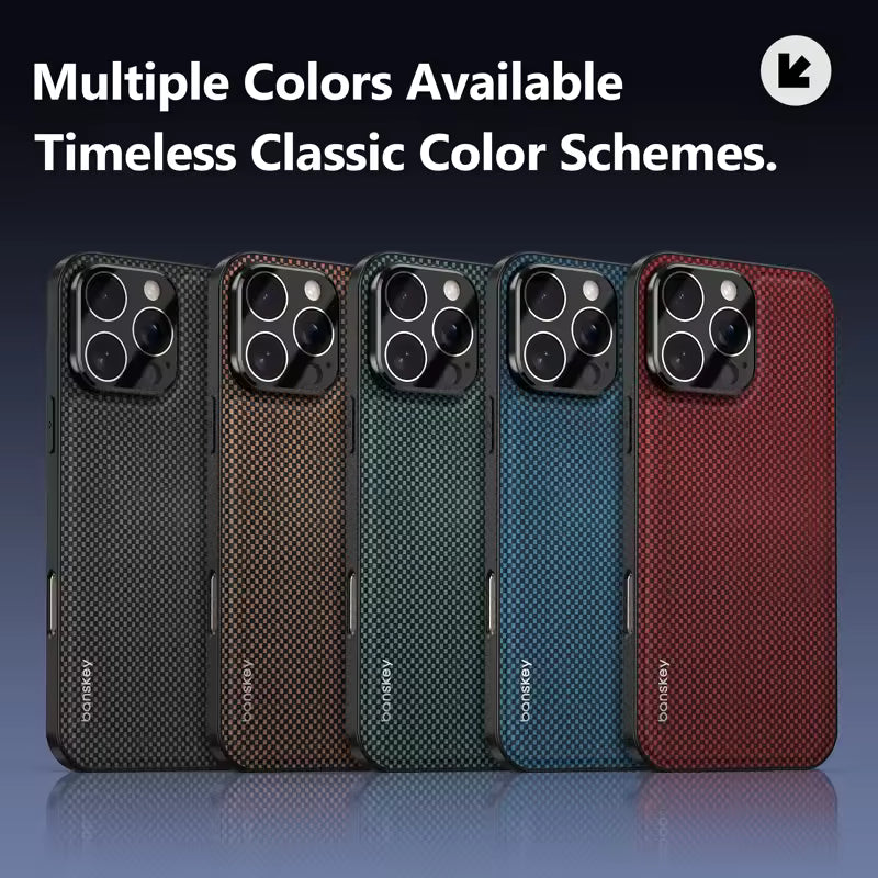 Carbon Fiber Pattern Magnetic Phone Case with Camera Protection For iPhone 16 / 15 / 14 Pro Max