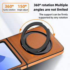Rotating Magnetic Stand Shockproof Leather Cover Samsung Z Flip Case