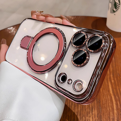 AIRKAS iPhone 17 Corner Airbags Magnetic Shockproof Ice-Clear Stand Case – Anti-Yellowing & Full-Edge Protection