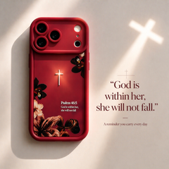 God Faith-Inspired Cross iPhone Case -Amen-Quiet Strength, Inspired by Psalm 46:5