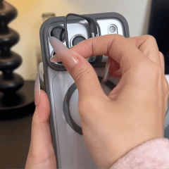 AIRKAS HD Clear Magnetic Shockproof Case for iPhone 17-14 Series Lens Holder