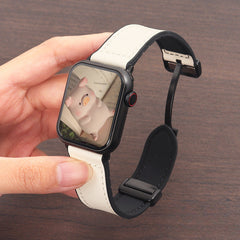 AIRKAS Genuine Leather Ultra Magnetic Band For iwatch Series 11/10/9/8