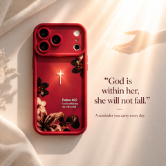 God Faith-Inspired Cross iPhone Case -Amen-Quiet Strength, Inspired by Psalm 46:5