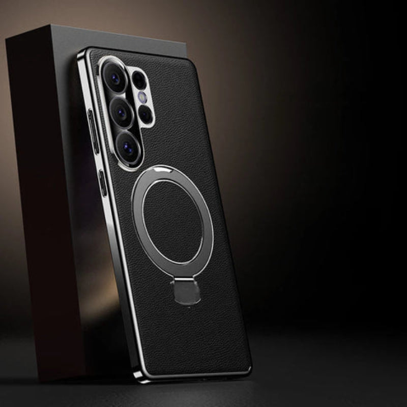 Samsung Vegan Leather magnetic stand phone case