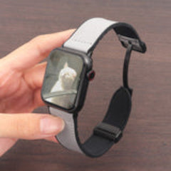 AIRKAS Genuine Leather Ultra Magnetic Band For iwatch Series 11/10/9/8