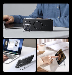 AIRKAS Magnetic Frameless Lens Stand Case for iPhone 15-17 Pro Max