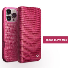 New Rose Red Real Leather iPhone Case for iPhone 17 Pro Max   iPhone 16 Pro Max  - Warm Touch, Elegant Protection