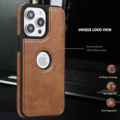 Executive Genuine Leather Hand-Stitched Full-Cover Case | iPhone 16 / 15 / 14 Pro Max