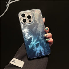 Silver Feather Shimmer Full Protection iPhone Case