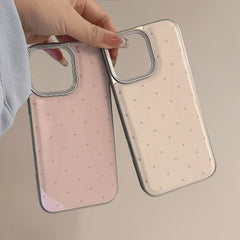 Korean Minimalist Polka Dot Leather iPhone Case