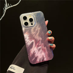 Silver Feather Shimmer Full Protection iPhone Case