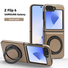 Rotating Magnetic Stand Shockproof Leather Cover Samsung Z Flip Case