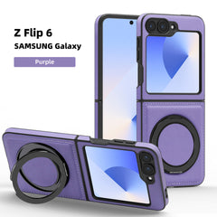Rotating Magnetic Stand Shockproof Leather Cover Samsung Z Flip Case
