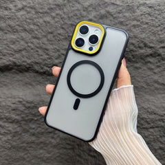 Skin-feeling magnetic frosted all-inclusive contrast color Apple anti-fall case
