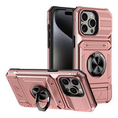 iPhone Magnetic Mecha Case with Card Slot & Ring Stand