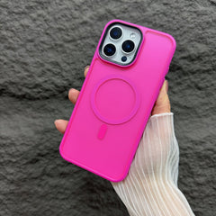 Skin-feeling magnetic frosted all-inclusive contrast color Apple anti-fall case