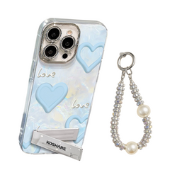 iPhone Shining Feather Heart Anti-fingerprint protection Phone Case (All Model Included a shiny beads)