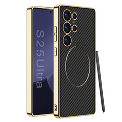 Electroplated leather protective cover with magnetic core Samsung case