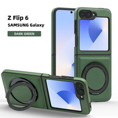 Rotating Magnetic Stand Shockproof Leather Cover Samsung Z Flip Case