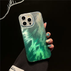 Silver Feather Shimmer Full Protection iPhone Case
