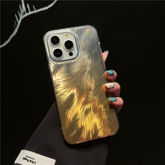 Silver Feather Shimmer Full Protection iPhone Case
