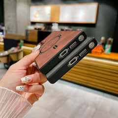 MagSafe Compatible Suede Leather Samsung Case with Strong Protection