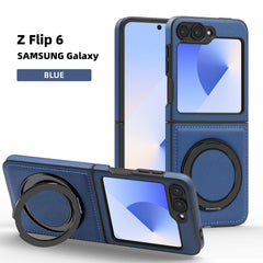 Rotating Magnetic Stand Shockproof Leather Cover Samsung Z Flip Case