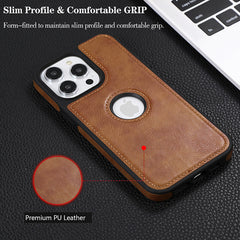 Executive Genuine Leather Hand-Stitched Full-Cover Case | iPhone 16 / 15 / 14 Pro Max