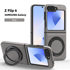 Rotating Magnetic Stand Shockproof Leather Cover Samsung Z Flip Case