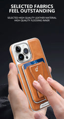 Luxury Leather Built-in MagSafe Case for iPhone (card holder unincluded）