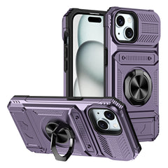 iPhone Magnetic Mecha Case with Card Slot & Ring Stand