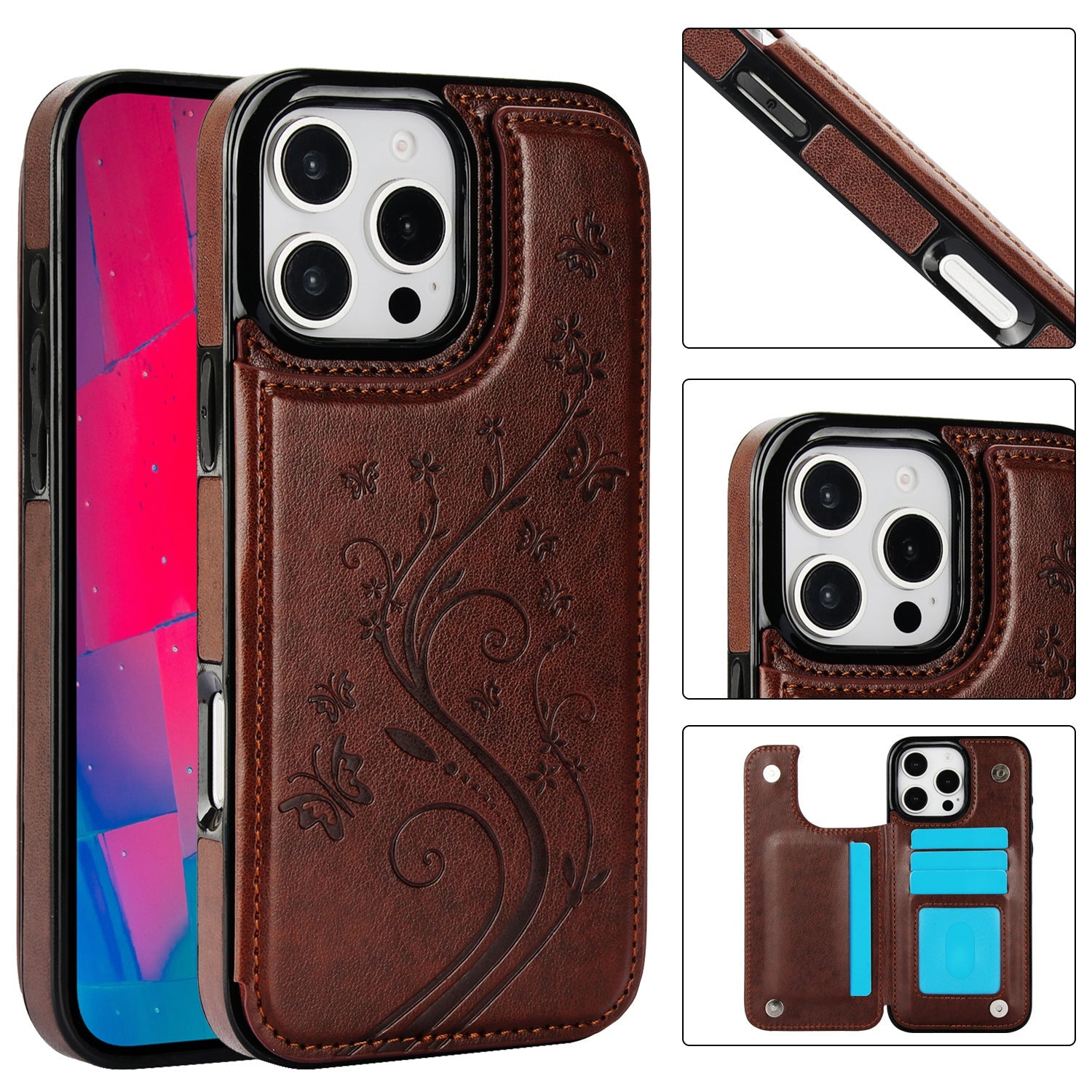 Classic Embossed Slim Folio Case with Card Storage