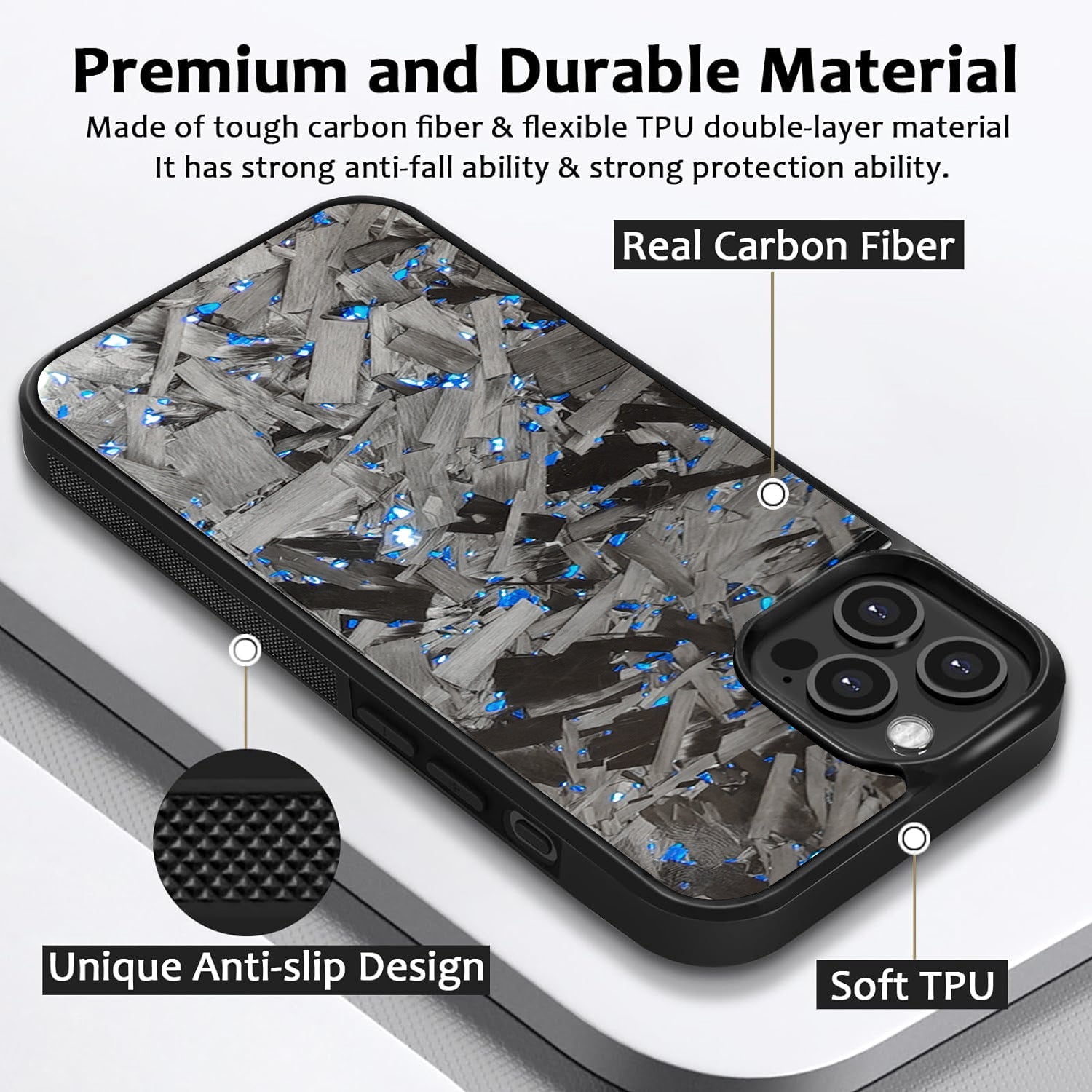 Genuine Carbon Fiber Lightweight Magnetic Drop-proof Phone Case  For iPhone 17/  16 / 15 / 14 Pro Max