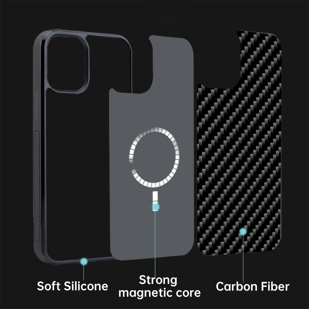 Genuine Carbon Fiber Lightweight Magnetic Drop-proof Phone Case  For iPhone 17/  16 / 15 / 14 Pro Max