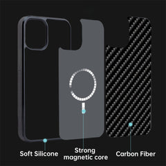 Genuine Carbon Fiber Lightweight Magnetic Drop-proof Phone Case  For iPhone 17/  16 / 15 / 14 Pro Max