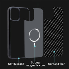 Genuine Carbon Fiber Lightweight Magnetic Drop-proof Phone Case  For iPhone 17/  16 / 15 / 14 Pro Max