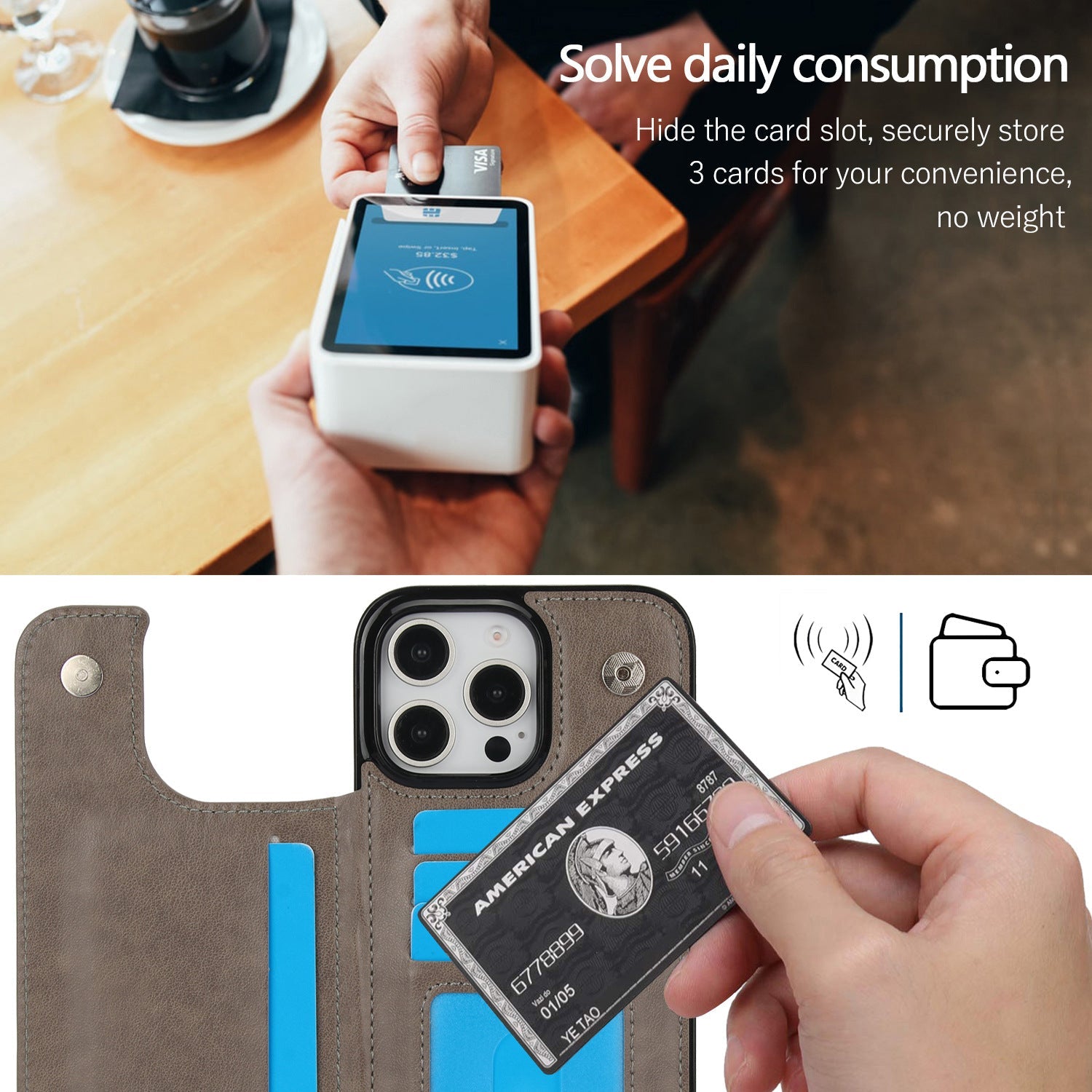 Classic Embossed Slim Folio Case with Card Storage