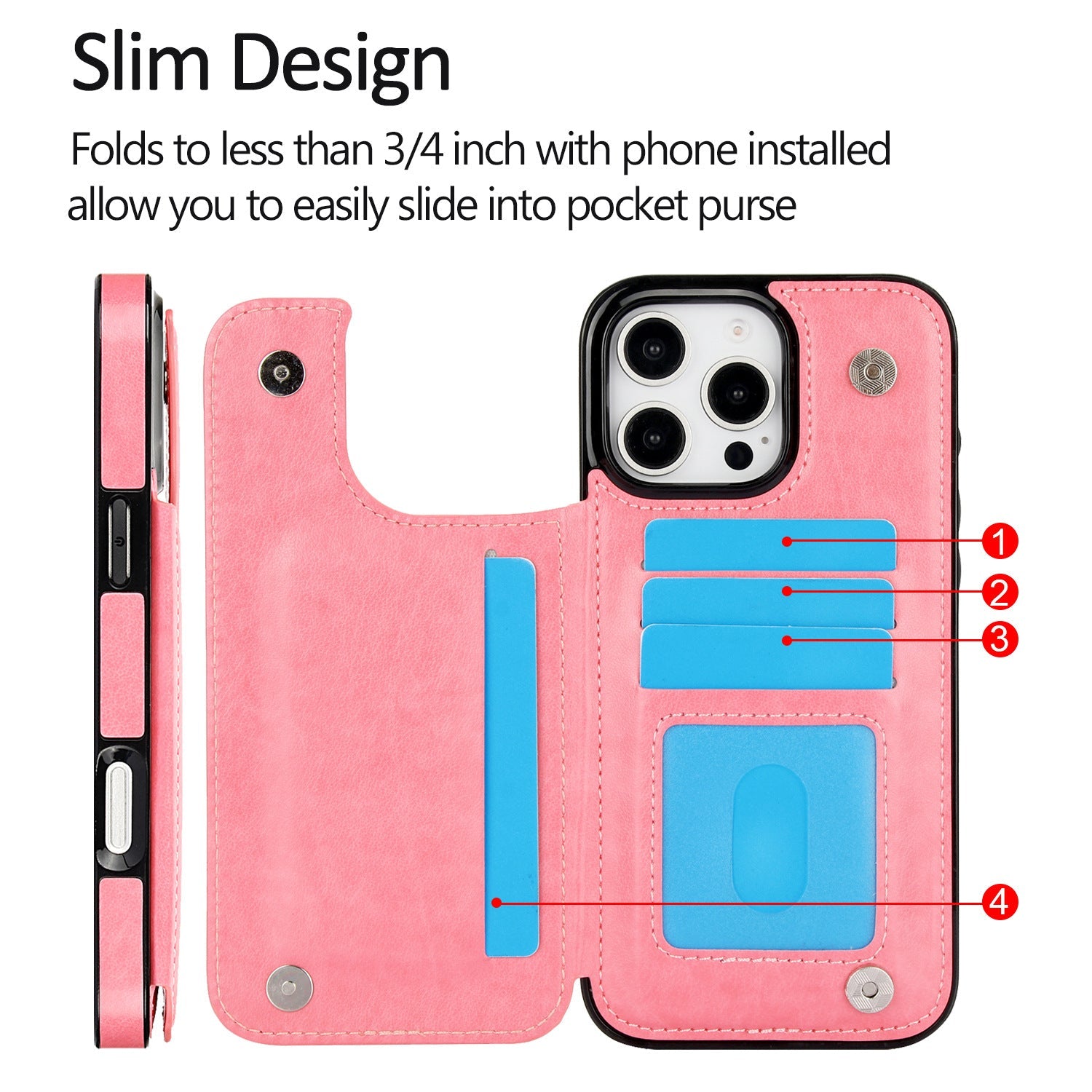 Classic Embossed Slim Folio Case with Card Storage