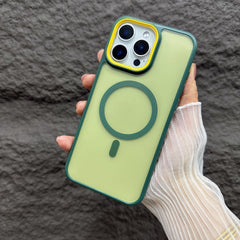 Skin-feeling magnetic frosted all-inclusive contrast color Apple anti-fall case
