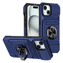 iPhone Magnetic Mecha Case with Card Slot & Ring Stand