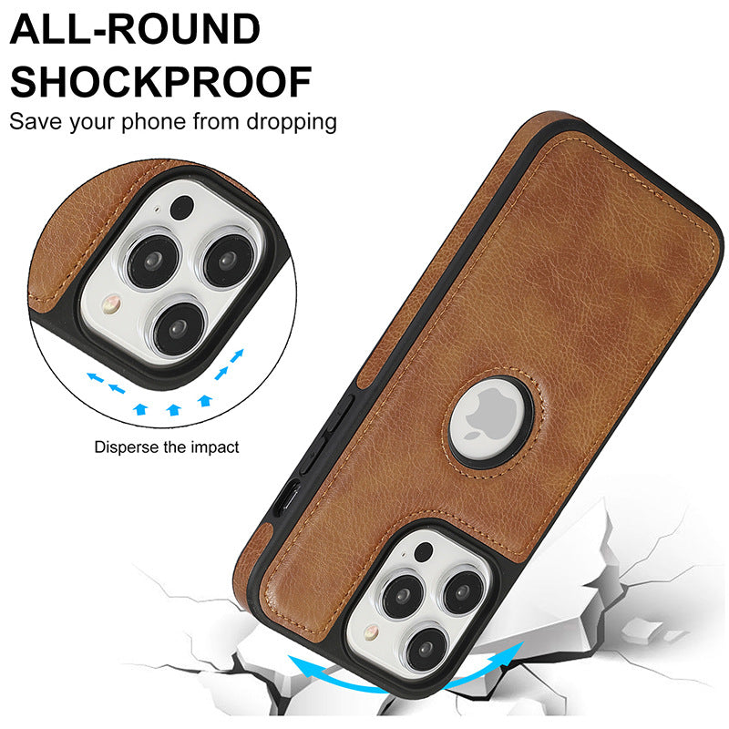 Executive Genuine Leather Hand-Stitched Full-Cover Case | iPhone 16 / 15 / 14 Pro Max