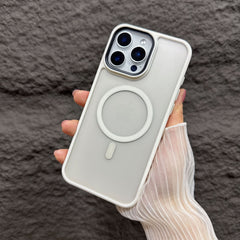 Skin-feeling magnetic frosted all-inclusive contrast color Apple anti-fall case