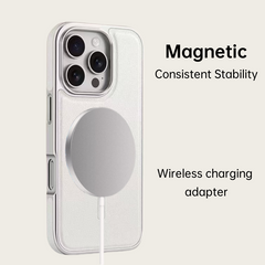Magnetic Stand Vegan Leather Case | Electroplated Edge, MagSafe Ready