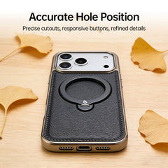 Premium 4-in-1 Magnetic Leather Ring Stand Case for iPhone 17 Pro/Max