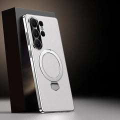 Samsung Vegan Leather magnetic stand phone case