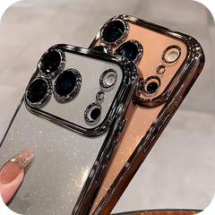 AIRKAS Luxury Glitter Hard Plating Clear Case for iPhone  17