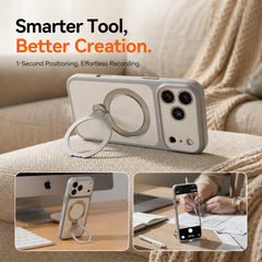 AIRKAS Hands-Free Design Slim Flat Back N52 Magnetic Ring Stand Case for iPhone 14-17 Series