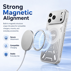 Aluminum Metal Solid Guard Cooling Magnetic iPhone Case