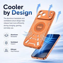 Aluminum Metal Solid Guard Cooling Magnetic iPhone Case